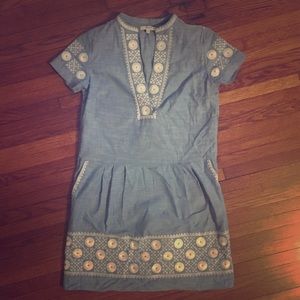Madewell chambray dress with embroidery